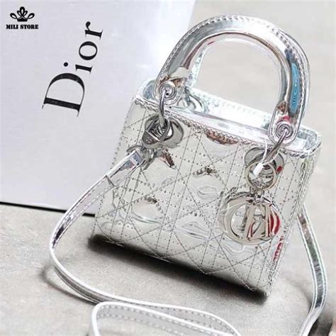 dior silver metallic bag|small Dior bag.